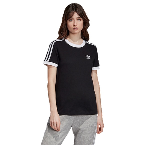 Adidas Black Striped Cotton Tee - Picture 2 of 6